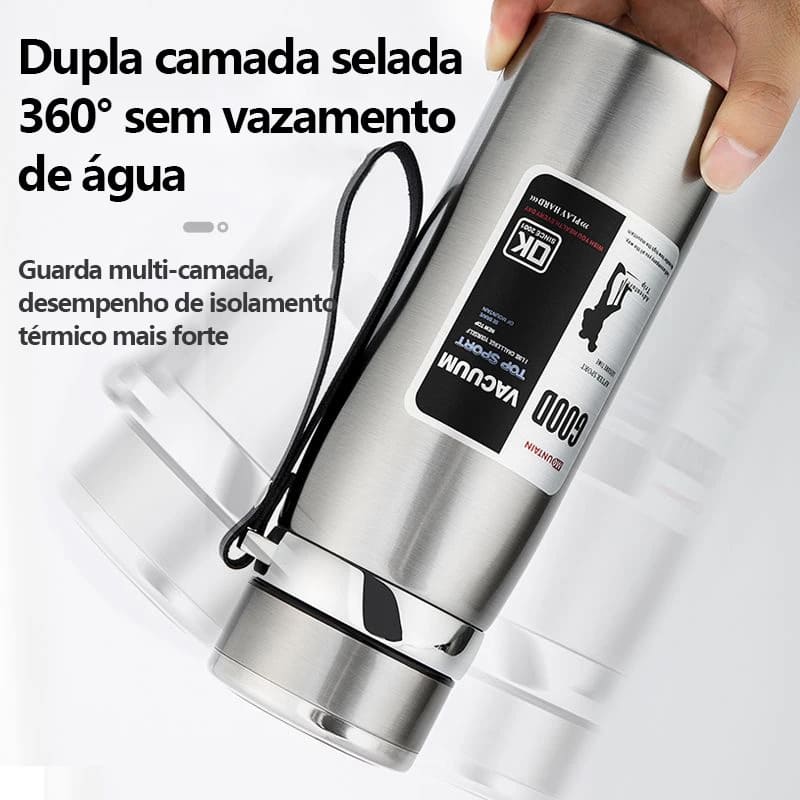 Garrafa Térmica de Aço Inoxidável Resistente