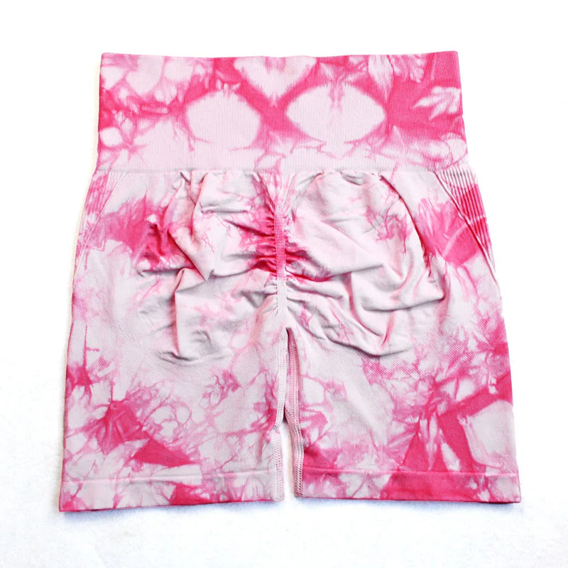 Shorts Fitness feminino modelo Tie Dye