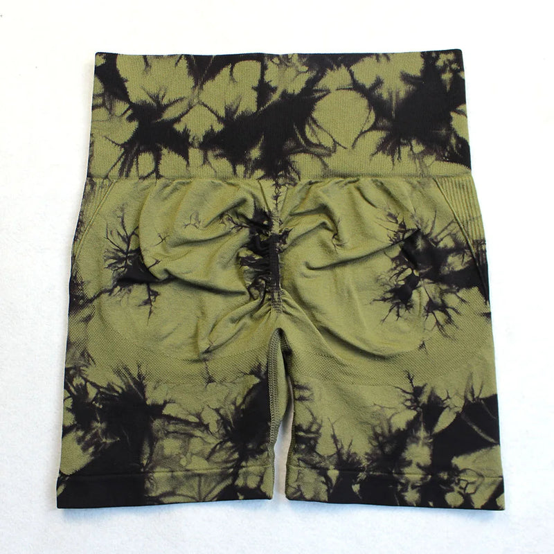 Shorts Fitness feminino modelo Tie Dye