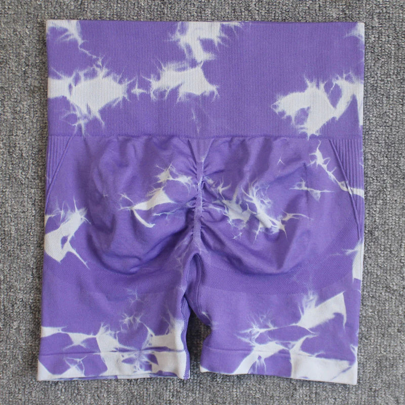 Shorts Fitness feminino modelo Tie Dye