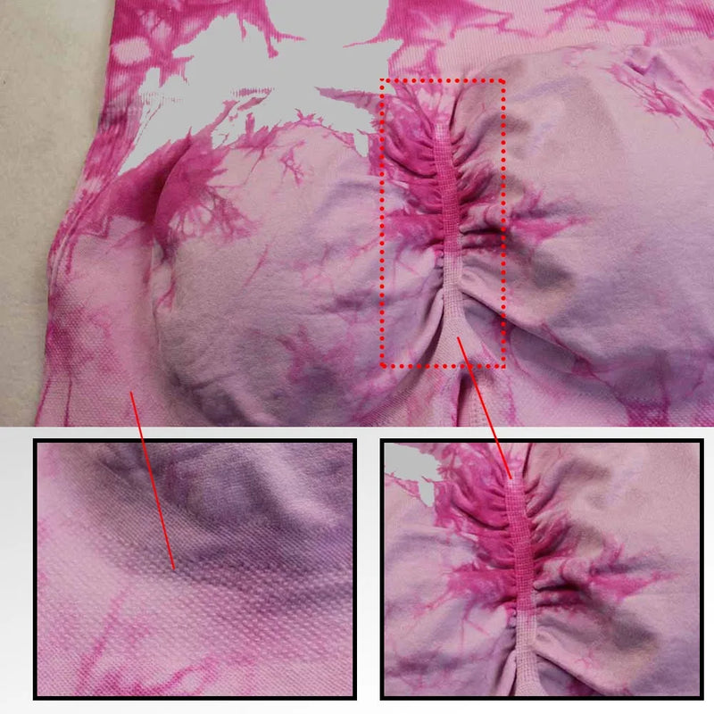 Shorts Fitness feminino modelo Tie Dye