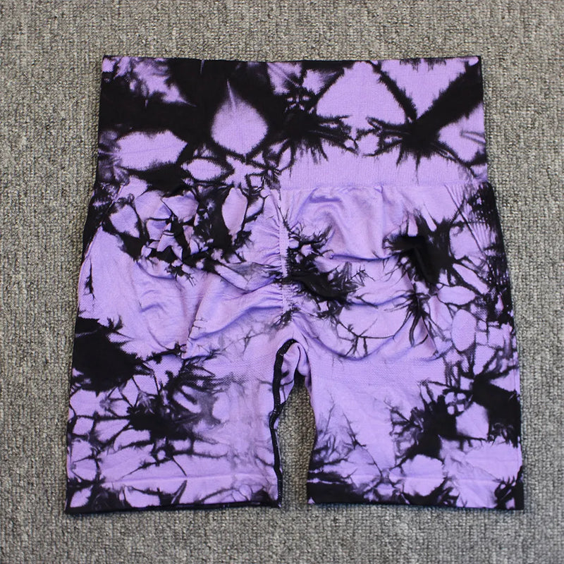 Shorts Fitness feminino modelo Tie Dye