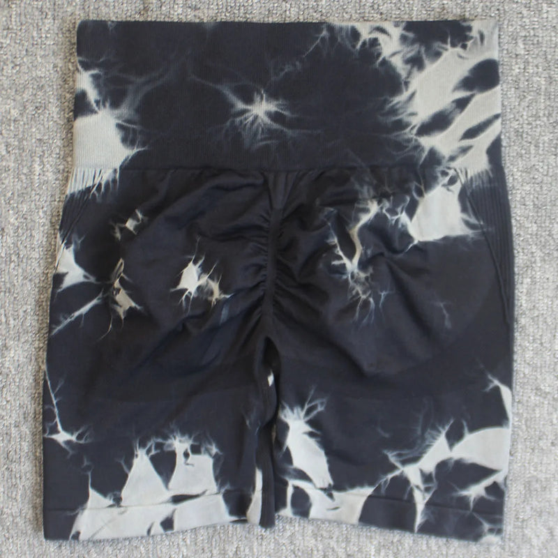 Shorts Fitness feminino modelo Tie Dye