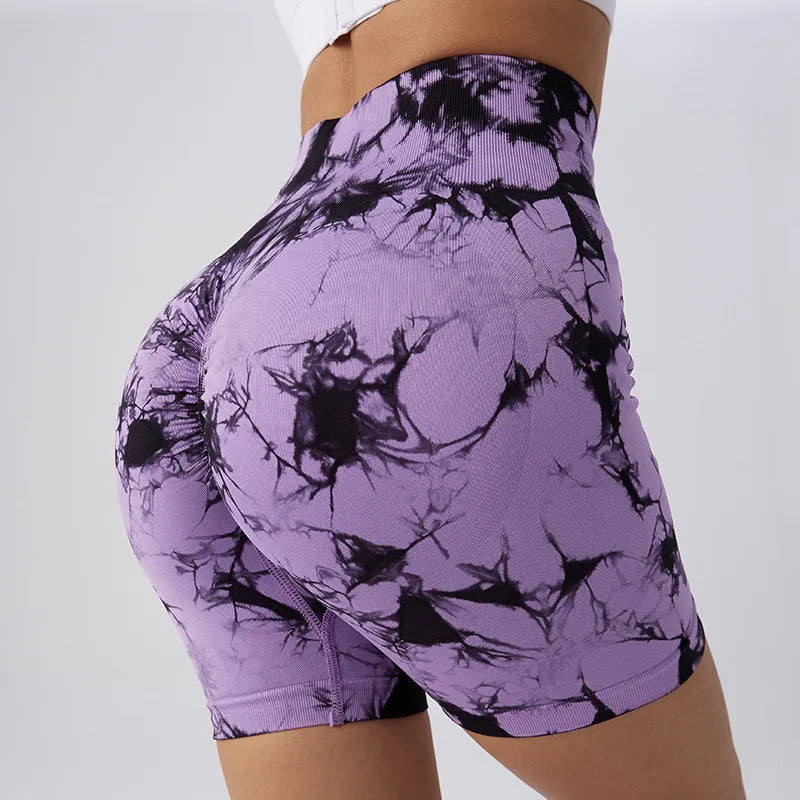 Shorts Fitness feminino modelo Tie Dye